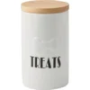 Frisco Ceramic Treat Jar With Wood Lid