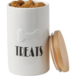 Frisco Ceramic Treat Jar With Wood Lid 8 Frisco Ceramic Treat Jar With Wood Lid -PetPalace Picks 256050 PT3. AC SS1800 V1616506605