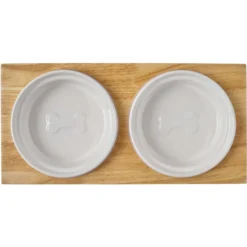Frisco Ceramic Dog & Cat Double Diner With Elevated Wood Stand 10 Frisco Ceramic Dog & Cat Double Diner With Elevated Wood Stand -PetPalace Picks 256052 PT5. AC SS1800 V1615313559