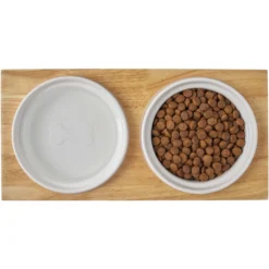 Frisco Ceramic Dog & Cat Double Diner With Elevated Wood Stand 11 Frisco Ceramic Dog & Cat Double Diner With Elevated Wood Stand -PetPalace Picks 256052 PT6. AC SS1800 V1615311469