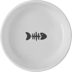 Frisco Round Meow Non-skid Ceramic Cat Bowl With Wood Base -PetPalace Picks 256078 PT4. AC SS1800 V1615312284