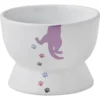 Frisco Cat Print Non-skid Elevated Ceramic Cat Bowl, Short