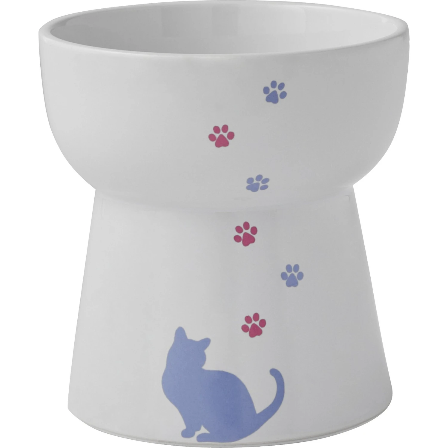 Frisco Cat Print Non-Skid Elevated Ceramic Cat Bowl, Tall 1 Frisco Cat Print Non-Skid Elevated Ceramic Cat Bowl, Tall