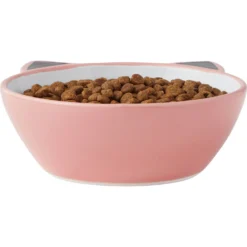 Frisco Cat Face Non-skid Ceramic Cat Bowl, Pink -PetPalace Picks 256107 PT4. AC SS1800 V1616522565