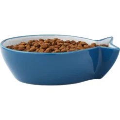 Frisco Fish Shaped Non-skid Ceramic Cat Bowl -PetPalace Picks 256111 PT3. AC SS1800 V1616522602