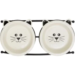 Frisco Cat Face Non-skid Elevated Double Ceramic Cat Bowl 10 Frisco Cat Face Non-skid Elevated Double Ceramic Cat Bowl -PetPalace Picks 256113 PT4. AC SS1800 V1615312897