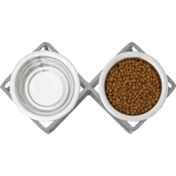 Frisco Elevated Diamond Stainless Steel Double Diner Dog & Cat Bowl -PetPalace Picks 257147 PT3. AC SS1800 V1612367490