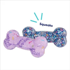 Frisco Birthday TPR Fetch Bone Squeaky Dog Toy -PetPalace Picks 264422 PT2. AC SS1800 V1695760990