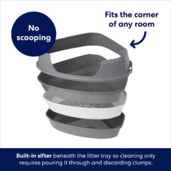 Frisco Corner Sifting Cat Litter Box With Rim -PetPalace Picks 264933 PT2. AC SS1800 V1675279993