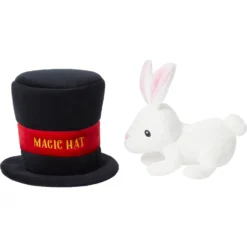 Frisco Magic Rabbit In A Hat 2-in-1 Plush Squeaky Dog Toy -PetPalace Picks 265616 PT2. AC SS1800 V1623117772