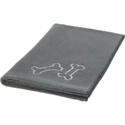 Frisco Embroidered Pawprint Microfiber Dog Bath Towel