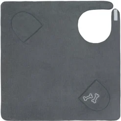 Frisco Embroidered Pawprint Microfiber Dog Bath Cape Towel