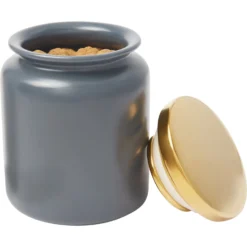 Frisco Modern Gold Rim Ceramic Treat Jar -PetPalace Picks 270190 PT6. AC SS1800 V1627669999