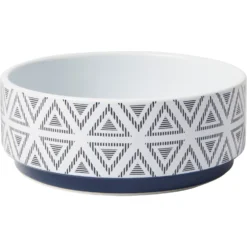 Frisco Geometric Triangles Non-skid Ceramic Dog & Cat Bowl