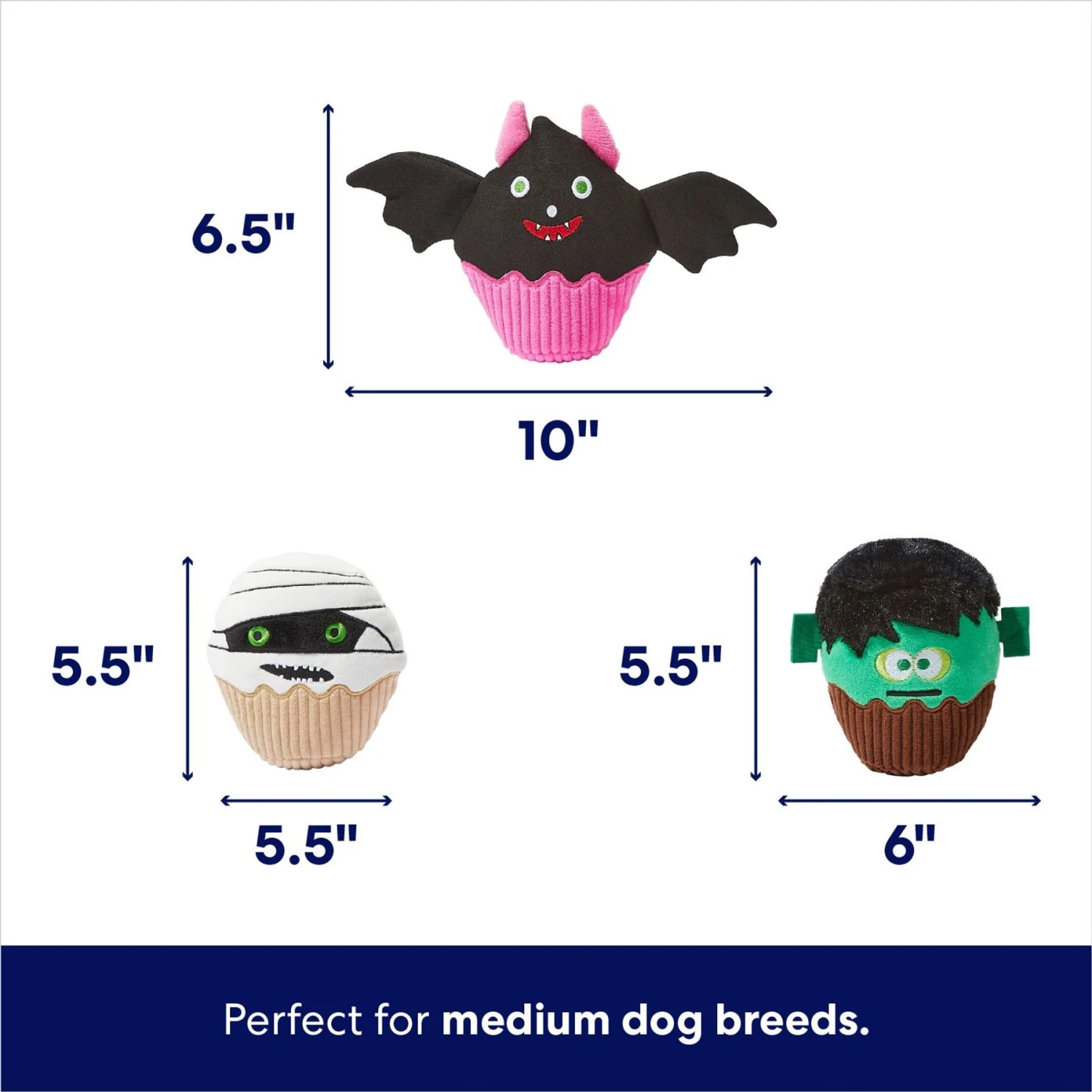 Frisco Halloween Cupcakes Plush Squeaky Dog Toy 2 Frisco Halloween Cupcakes Plush Squeaky Dog Toy - Image 2