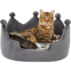 Frisco Faux Fur Crown Pillow Cat & Dog Bed -PetPalace Picks 270886 PT3. AC SS1800 V1626294188