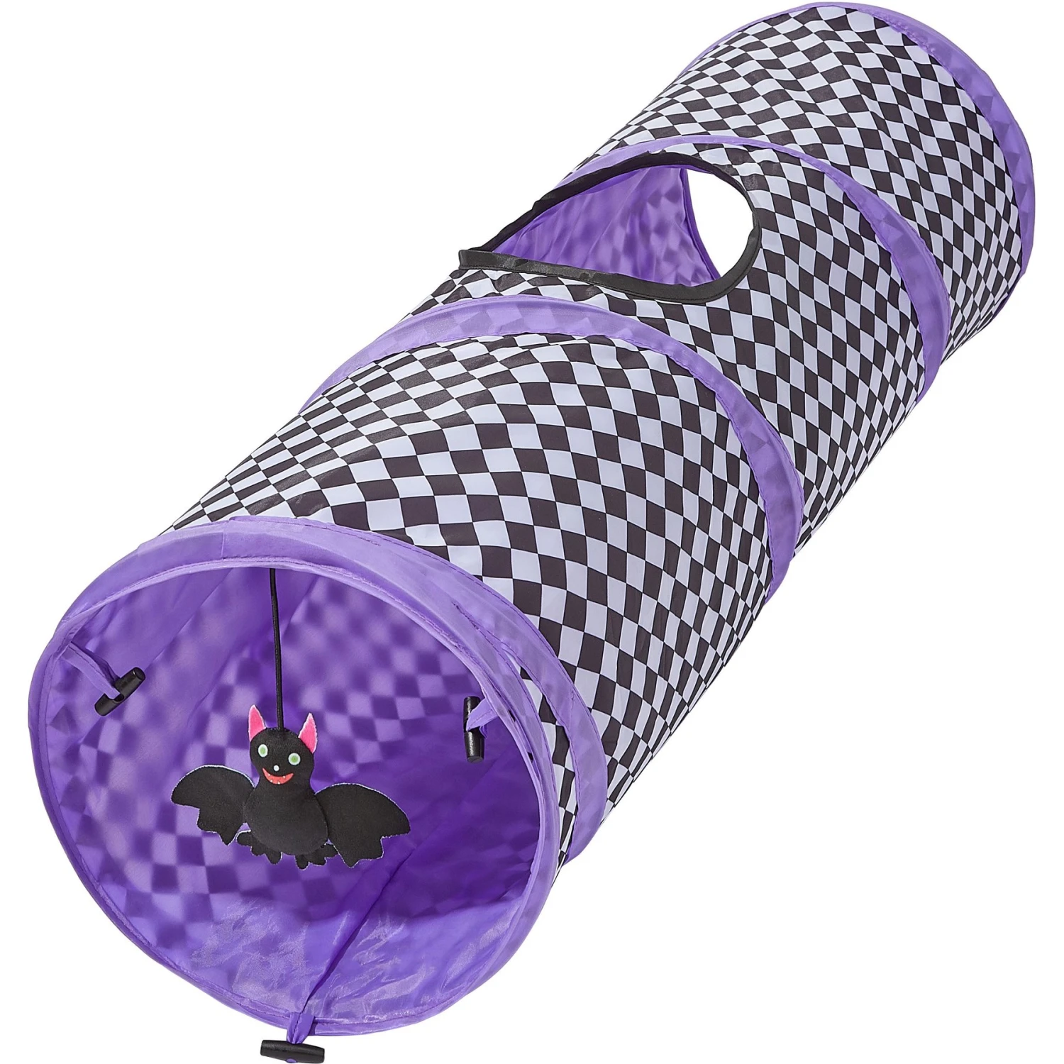Frisco Halloween Checkered Foldable Play Tunnel Cat Toy With Catnip 3 Frisco Halloween Checkered Foldable Play Tunnel Cat Toy With Catnip - Image 3