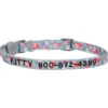 Frisco Rose Polyester Personalized Breakaway Cat Collar With Bell