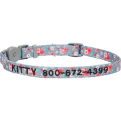 Frisco Rose Polyester Personalized Breakaway Cat Collar With Bell