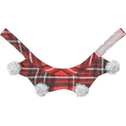 Frisco Red Plaid Guinea Pig Ruffle Collar With Pom Poms -PetPalace Picks 276180 PT5. AC SS1800 V1631303110