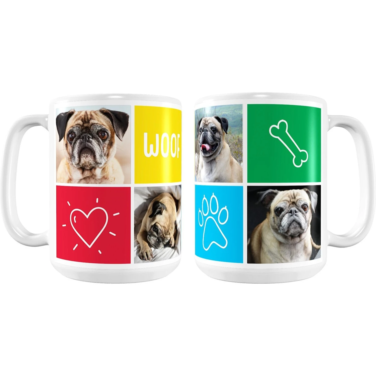 Frisco Woof White Personalized Coffee Mug, 15-oz 1 Frisco Woof White Personalized Coffee Mug, 15-oz