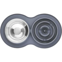 Frisco Silicone Stainless Steel Double Diner Slow Feeder Dog & Cat Bowl, Grey, 3 Cup 8 Frisco Silicone Stainless Steel Double Diner Slow Feeder Dog & Cat Bowl, Grey, 3 Cup -PetPalace Picks 277549 PT4. AC SS1800 V1627935299