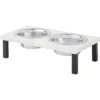 Frisco Marble Elevated Stainless Steel Double Diner Dog & Cat Bowls
