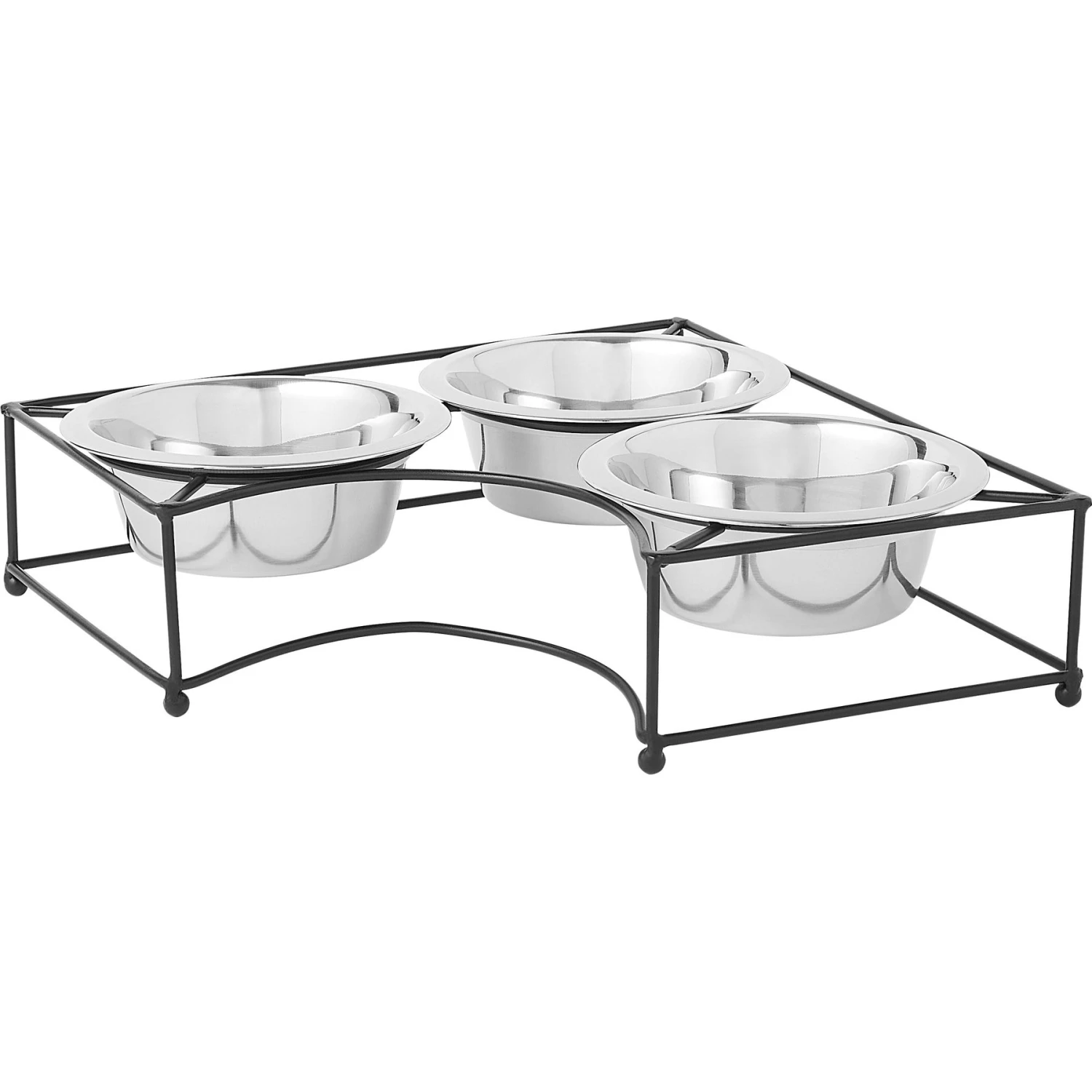 Frisco Multi Pet Feeding Corner 3-Bowls Stainless Steel Dog & Cat Bowl 1 Frisco Multi Pet Feeding Corner 3-Bowls Stainless Steel Dog & Cat Bowl