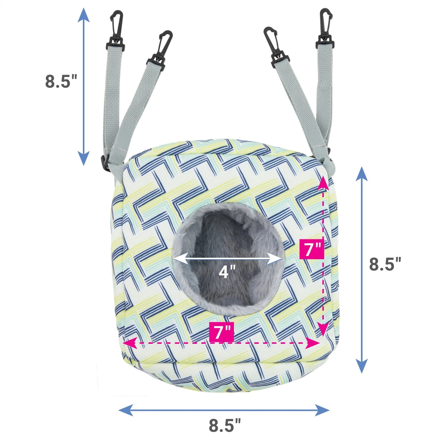 Frisco Geometric Small Pet Plush Hanging Cube 2 Frisco Geometric Small Pet Plush Hanging Cube - Image 2