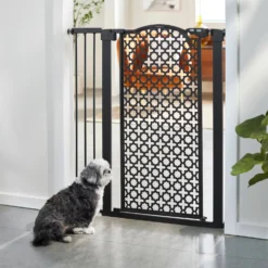 Frisco Metal Pattern Extra Tall Auto-close Dog Gate