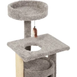 Frisco 37-in Real Carpet Cat Tree With Condo, Grey -PetPalace Picks 282755 PT3. AC SS1800 V1621949298