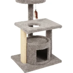 Frisco 37-in Real Carpet Cat Tree With Condo, Grey -PetPalace Picks 282755 PT4. AC SS1800 V1621949342