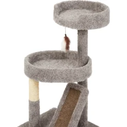 Frisco 44-in Real Carpet Cat Tree With Replaceable Corrugate Scratcher -PetPalace Picks 282757 PT3. AC SS1800 V1621949247