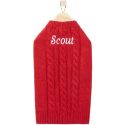 Frisco Personalized Dog & Cat Cable Knitted Sweater