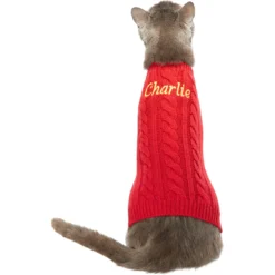 Frisco Personalized Dog & Cat Cable Knitted Sweater -PetPalace Picks 285168 PT3. AC SS1800 V1628777262