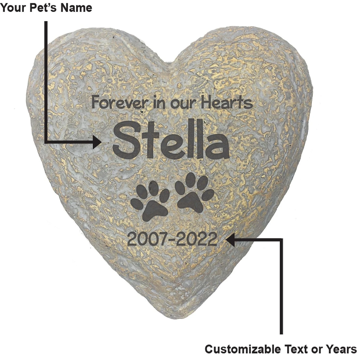 Frisco "Forever In Our Hearts" Personalized Dog & Cat Memorial Garden Stone 4 Frisco "Forever In Our Hearts" Personalized Dog & Cat Memorial Garden Stone - Image 4