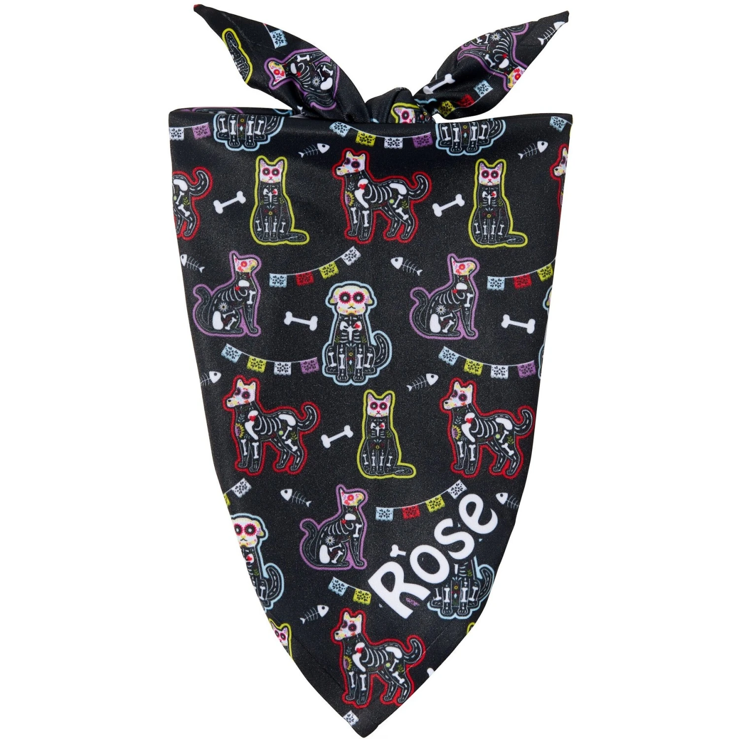 Frisco Dia De Los Muertos Personalized Dog & Cat Bandana 1 Frisco Dia De Los Muertos Personalized Dog & Cat Bandana