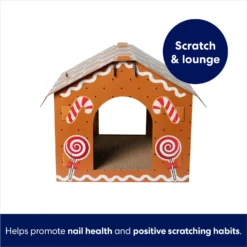 Frisco Holiday Gingerbread House Cardboard Cat House Cat Toy -PetPalace Picks 287289 PT2. AC SS1800 V1695044346