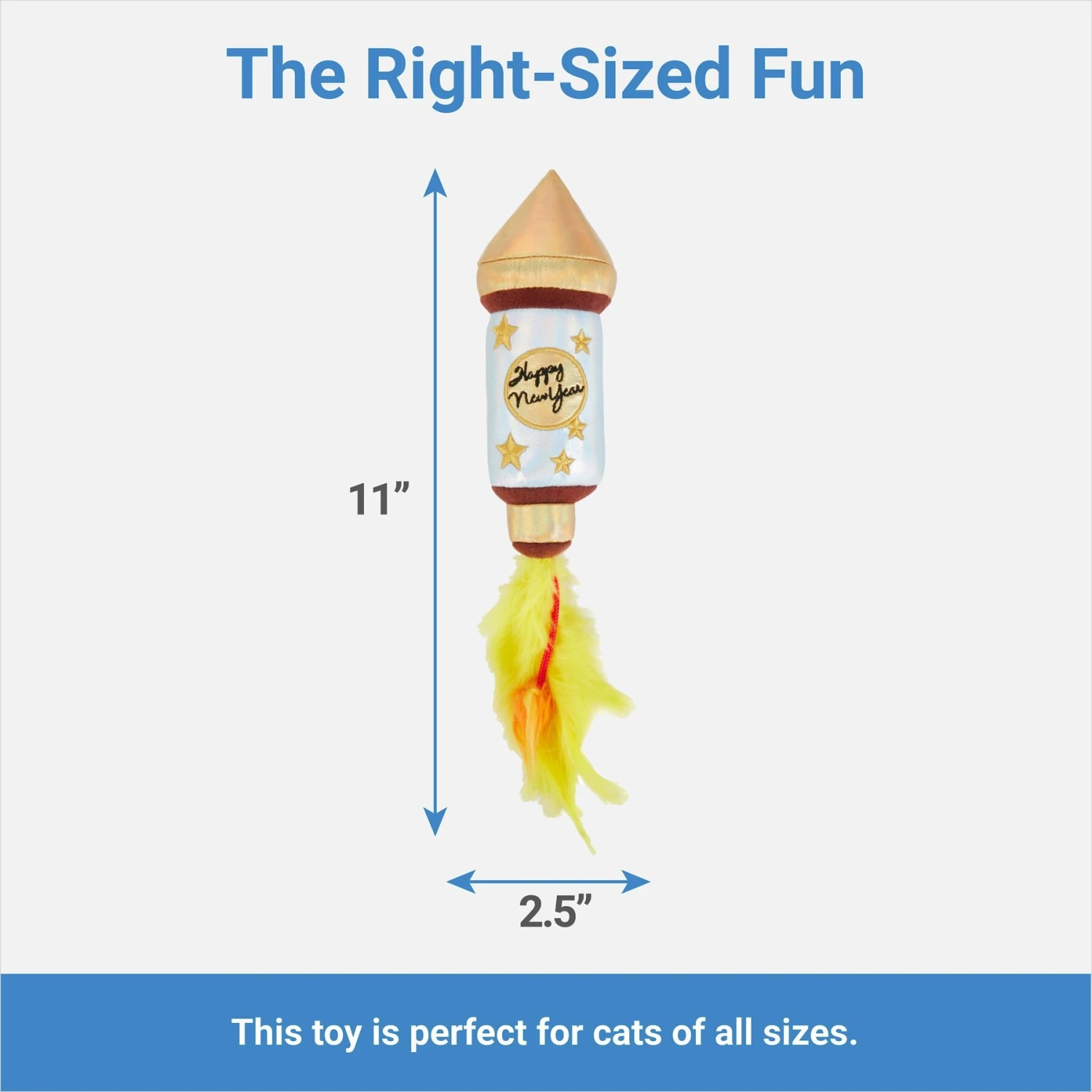 Frisco New Year's Eve Firework Plush Kicker Cat Toy With Catnip 2 Frisco New Year's Eve Firework Plush Kicker Cat Toy With Catnip - Image 2