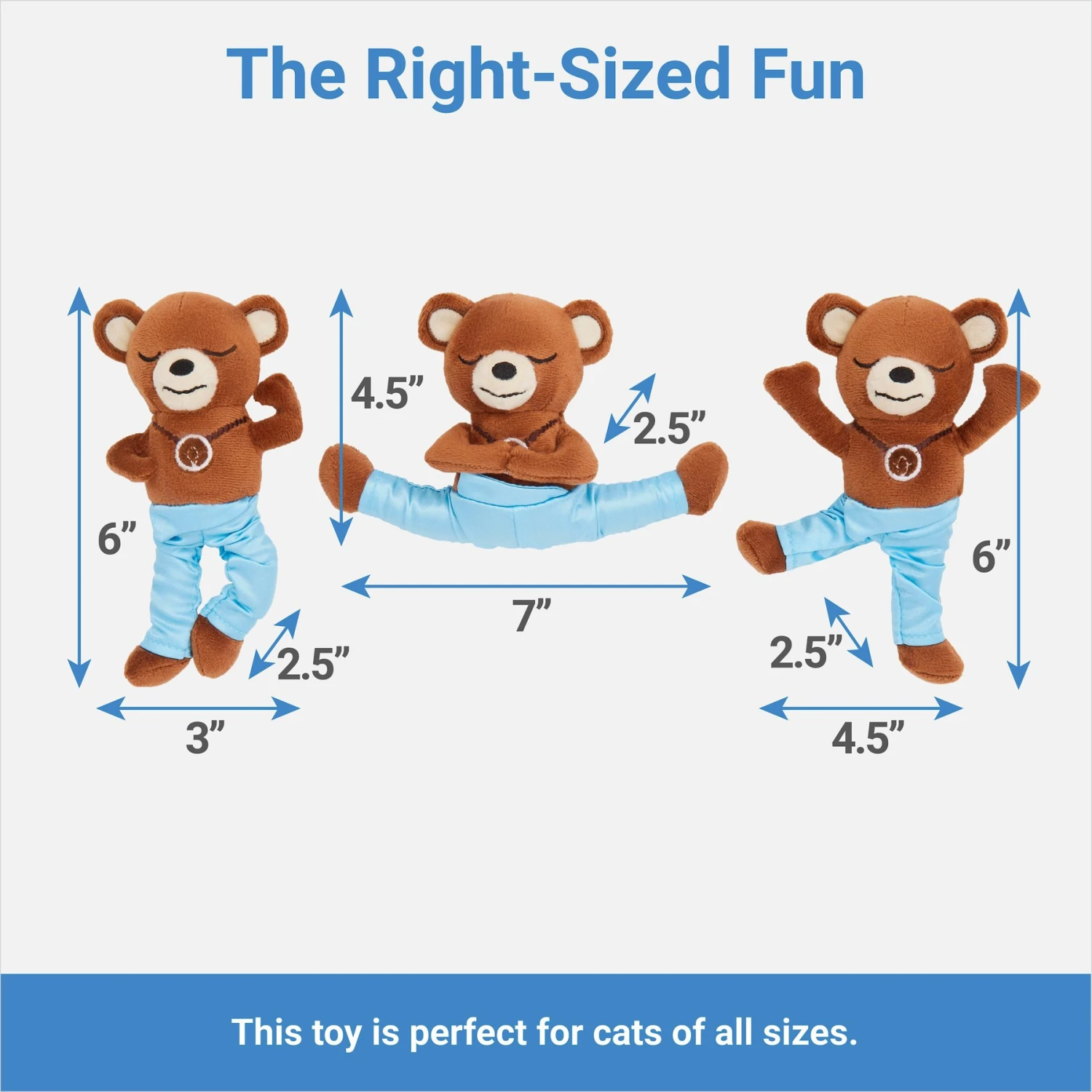 Frisco New Year, New Me Namaste Bear Plush Cat Toy With Catnip 2 Frisco New Year, New Me Namaste Bear Plush Cat Toy With Catnip - Image 2