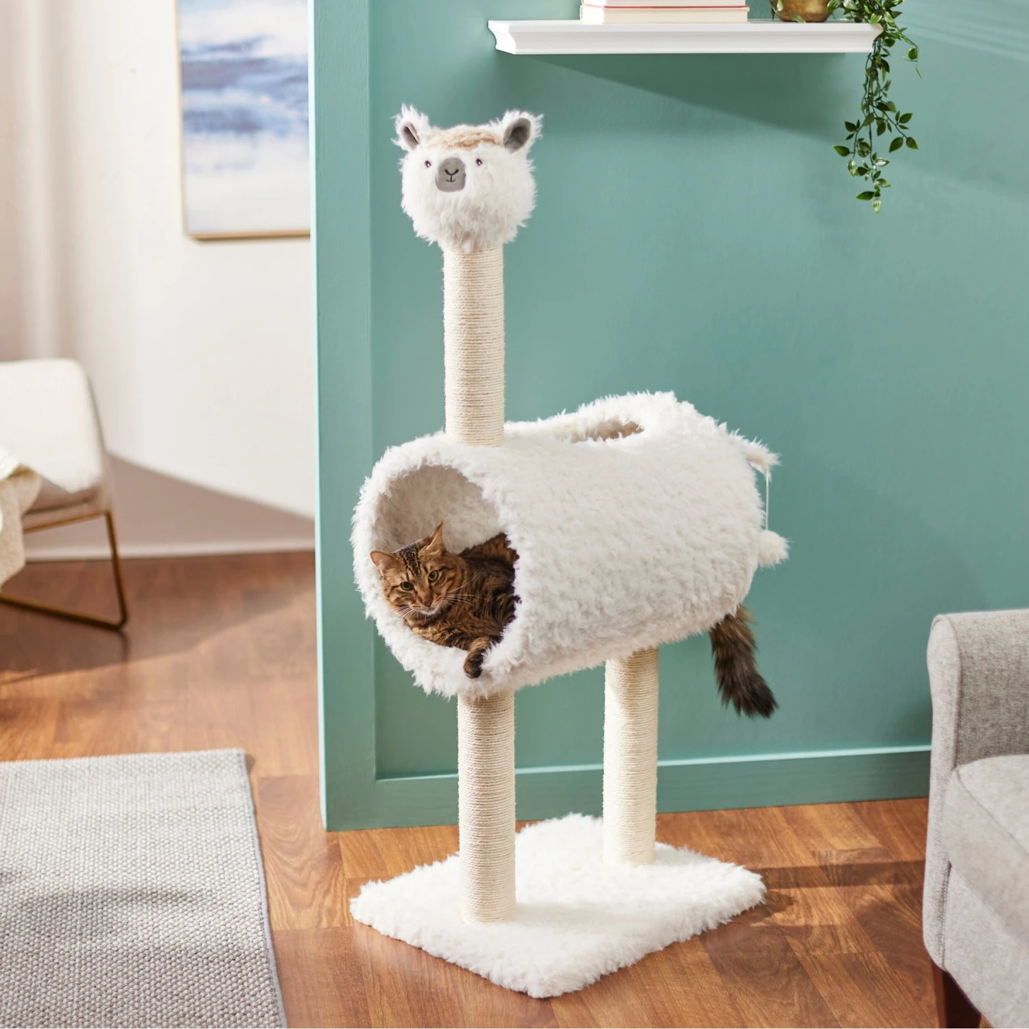 Frisco Animal Series Cat Tunnel With Scratching Post, Llama 1 Frisco Animal Series Cat Tunnel With Scratching Post, Llama
