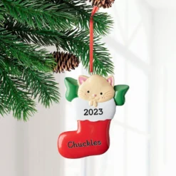 Frisco Cat In Stocking Resin Personalized Ornament -PetPalace Picks 295087 PT2. AC SS1800 V1697131881