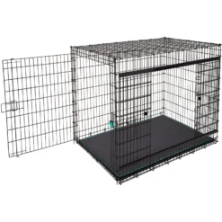 Frisco Heavy Duty Enhanced Lock Sliding Double Door Fold & Carry Wire Dog Crate & Mat Kit, 54 Inch -PetPalace Picks 297463 PT6. AC SS1800 V1633115115