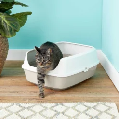Frisco Decorative Side Table Cat Litter Box Cover & Frisco Open Top Cat Litter Box With Rim, Large -PetPalace Picks 297992 PT6. AC SS1800 V1621299762