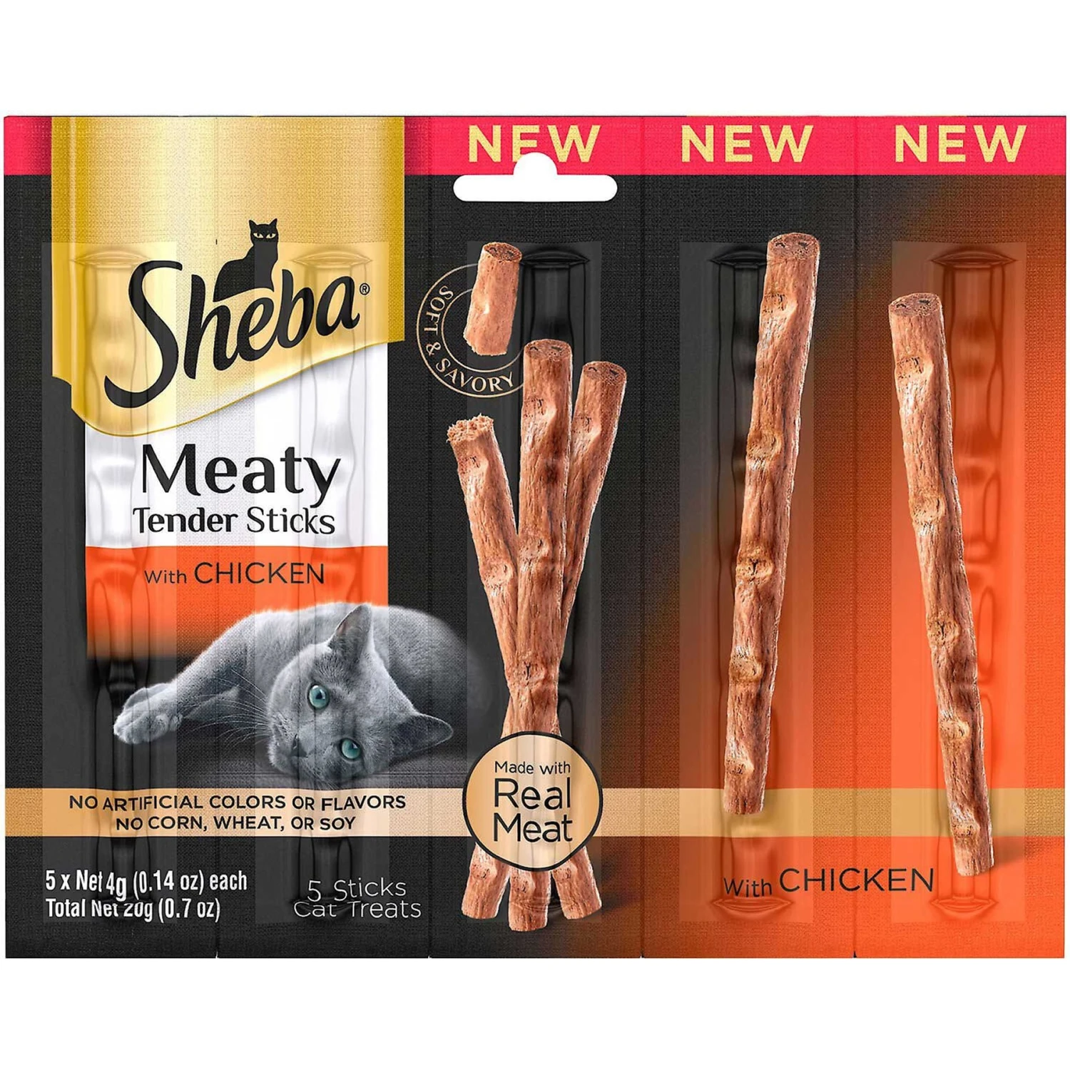Sheba Meaty Tender Sticks Chicken Flavor Soft Adult Cat Treats & Frisco Moppy Ball Cat Toy With Catnip 2 Sheba Meaty Tender Sticks Chicken Flavor Soft Adult Cat Treats & Frisco Moppy Ball Cat Toy With Catnip - Image 2