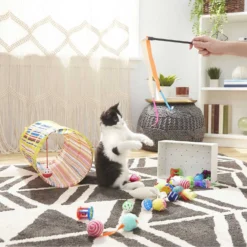 Sheba Meaty Tender Sticks Salmon Flavored Soft Adult Cat Treats & Frisco Plush, Teaser, Ball & Tunnel Variety Pack Cat Toy With Catnip -PetPalace Picks 298508 PT4. AC SS1800 V1623202064