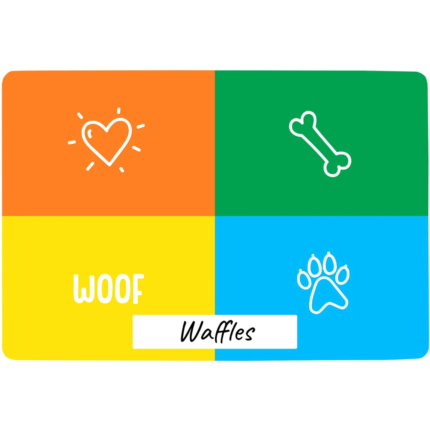Frisco Woof Personalized Dog & Cat Placemat 1 Frisco Woof Personalized Dog & Cat Placemat