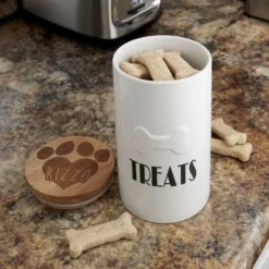 Frisco Ceramic Personalized Treat Jar With Wood Lid, 4 Cup, 32oz 8 Frisco Ceramic Personalized Treat Jar With Wood Lid, 4 Cup, 32oz -PetPalace Picks 301179 PT2. AC SS1800 V1631119609