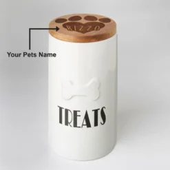 Frisco Ceramic Personalized Treat Jar With Wood Lid, 4 Cup, 32oz 11 Frisco Ceramic Personalized Treat Jar With Wood Lid, 4 Cup, 32oz -PetPalace Picks 301179 PT5. AC SS1800 V1631119577