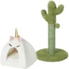 Frisco Novelty Unicorn Covered Cat & Dog Bed & Frisco Cactus Cat Scratching Post